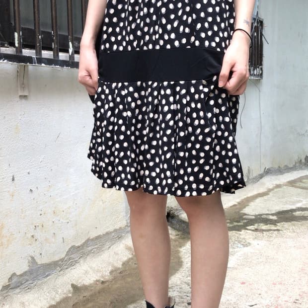 dot frill one piece 
