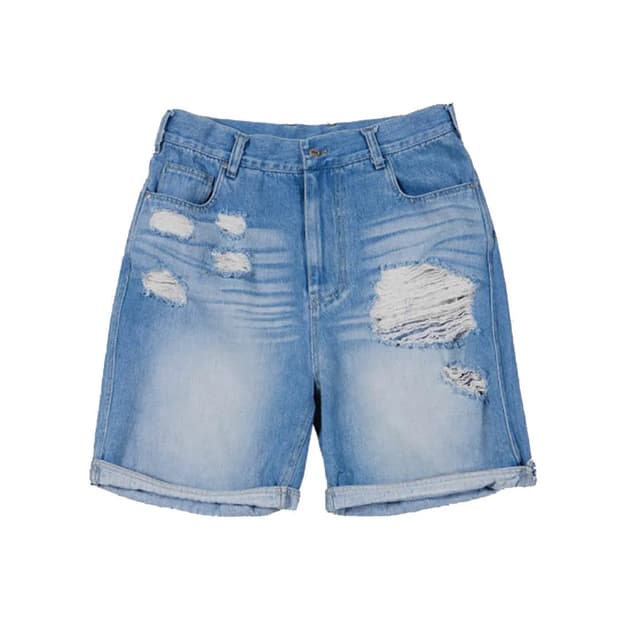 [L]더뮤지엄비지터 HAND KNITTED DAMAGED DENIM