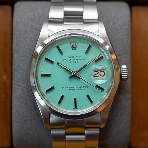 롤렉스 오이스터 퍼페츄얼 데이트 1500 티파니 블루 빈티지 시계