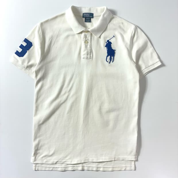 Polo  폴로 랄프로렌 빅포니 코튼 화이트 카라 반팔 티셔츠