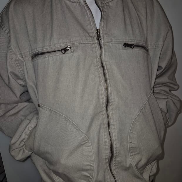 스포티에이드 마켓템 입질 베이지 봄버 자켓