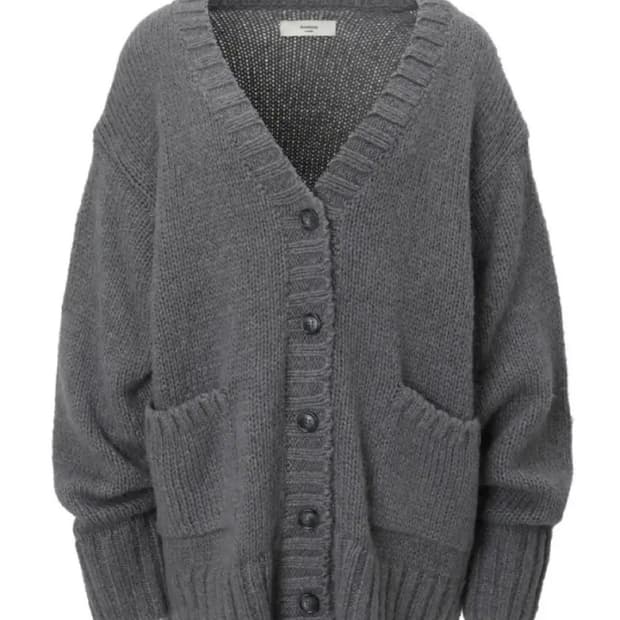 쓰리타임즈 루즈 피넛 가디건 그레이
