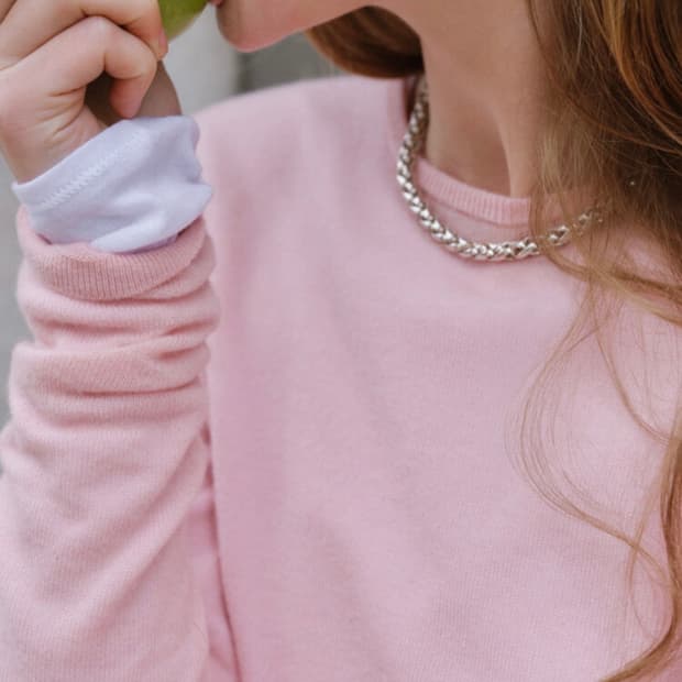 아르켓 퓨어 캐시미어 스웨터 니트 핑크