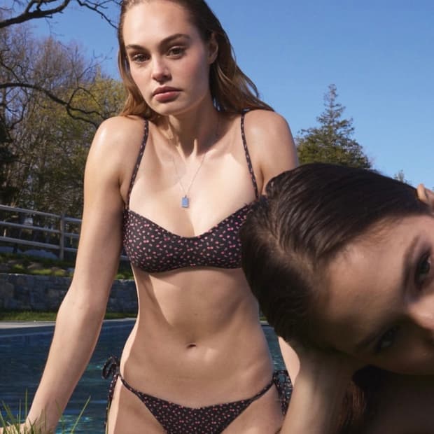 글로니 블랙체리 비키니 수영복 세트 s