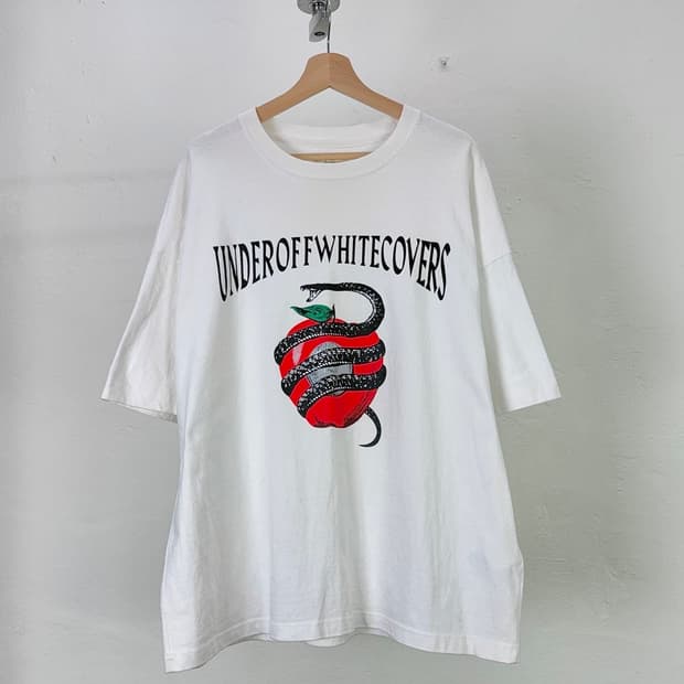언더커버 x 오프화이트 19aw 애플 하프 티셔츠