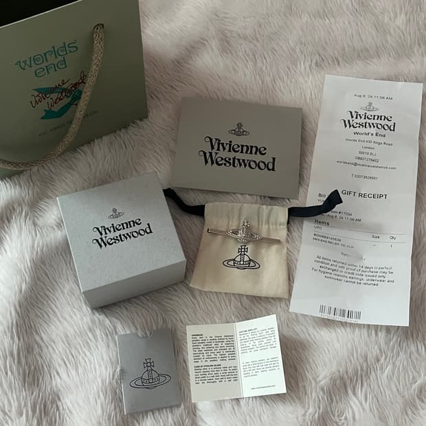 정품 비비안웨스트우드 미니 바스 릴리프 타이 클립 실버