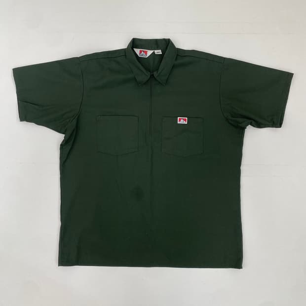 벤 데이비스 반팔 짚업 워크 셔츠 그린 xl