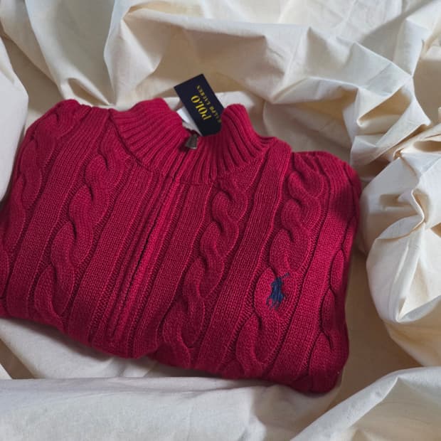 [새상품] 폴로 랄프로렌 하프집업 케이블 니트 스웨터 남성 XL 택달린 