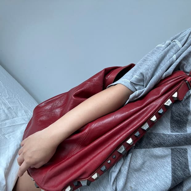 diesel studded leather shoulder bag