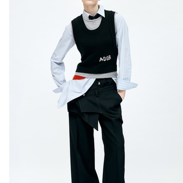 [L]앤더슨벨 트위스트 스트라이프 셔츠 블루