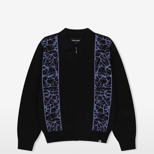 예스아이씨 블랙 집업 니트 가디건