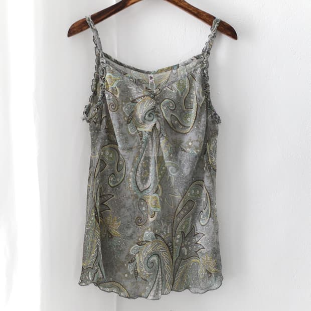 paisley see-through sleeveless