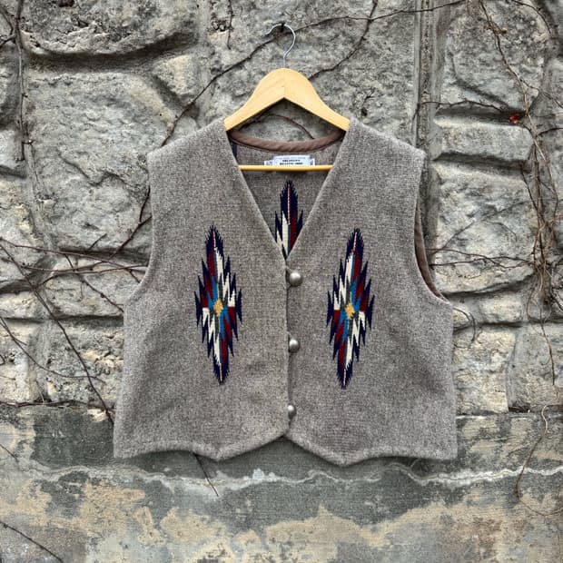 트루히요스 핸드 우븐 울 오르테가 네이티브 웨스턴 치마요 베스트 xl w