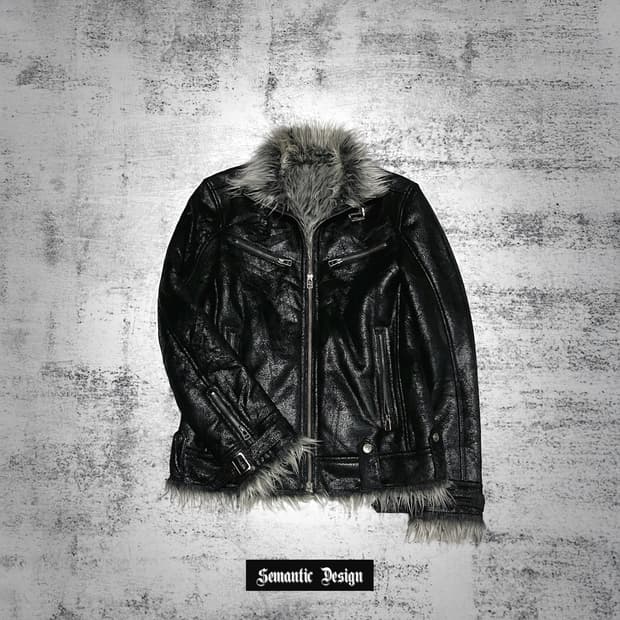 (semantic design) 00s fur leather jacket