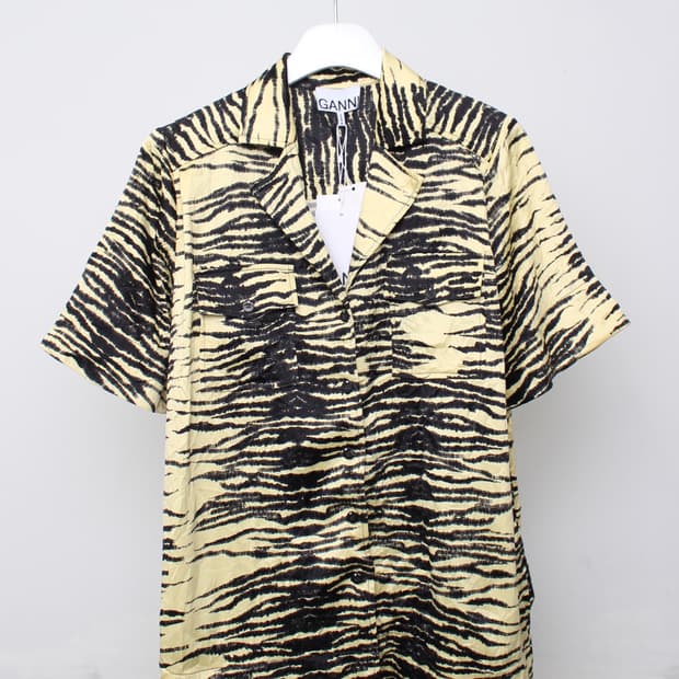 Ganni Yellow Zebra Print Shirt