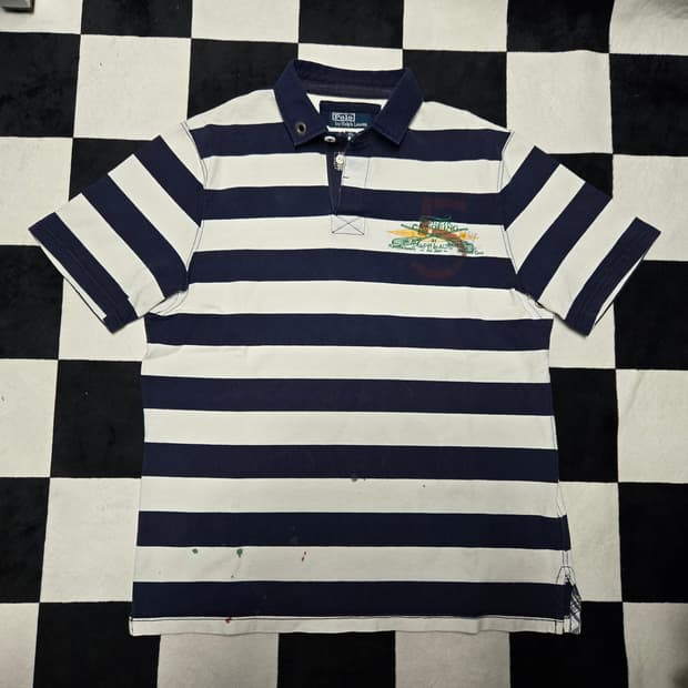 XL 폴로랄프로렌 빈티지 스포츠 카누 반팔 럭비티셔츠 