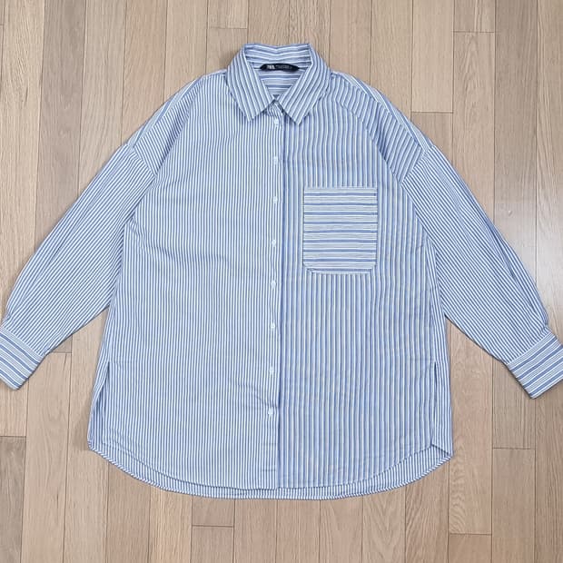 ZARA 스트라이프 면셔츠 M _ 여성