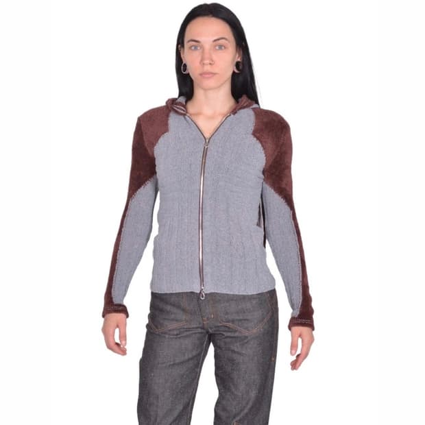 [38]키코 코스타디노브 25fw Quimby 니트 후드 집업/그레이