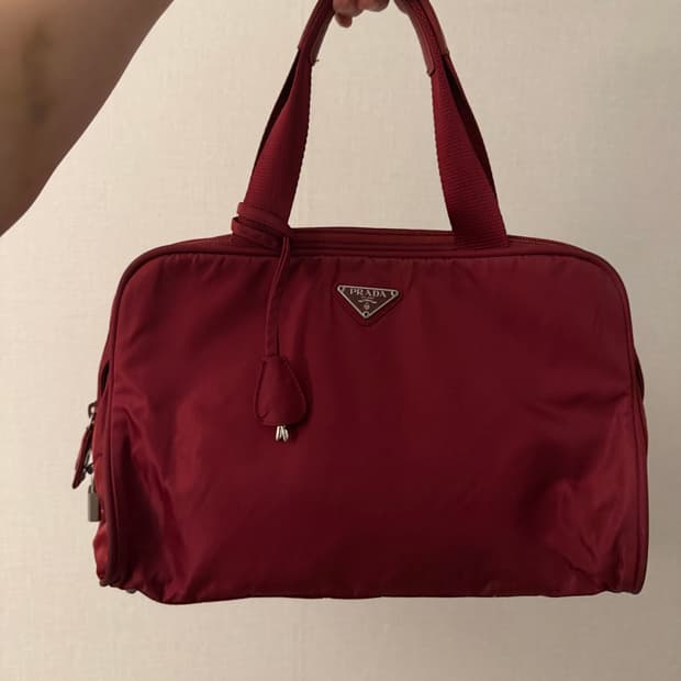 Prada Tessuto Nylon Handbag – Burgundy