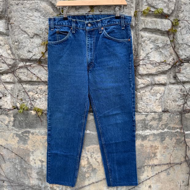 80s 리바이스 빈티지 505 오렌지탭 블랭크탭 워싱 데님 팬츠 34