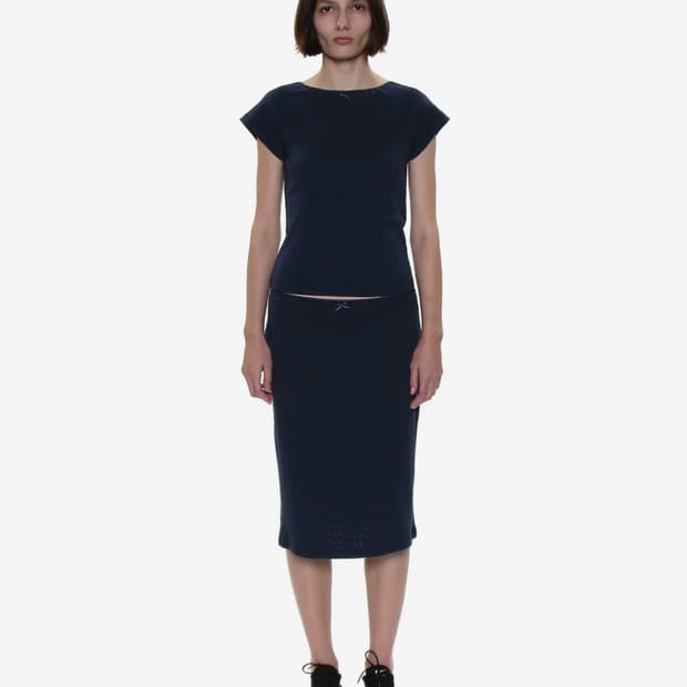 파르티멘토 우먼 레이스 트림 아일렛 셋업 M 네이비