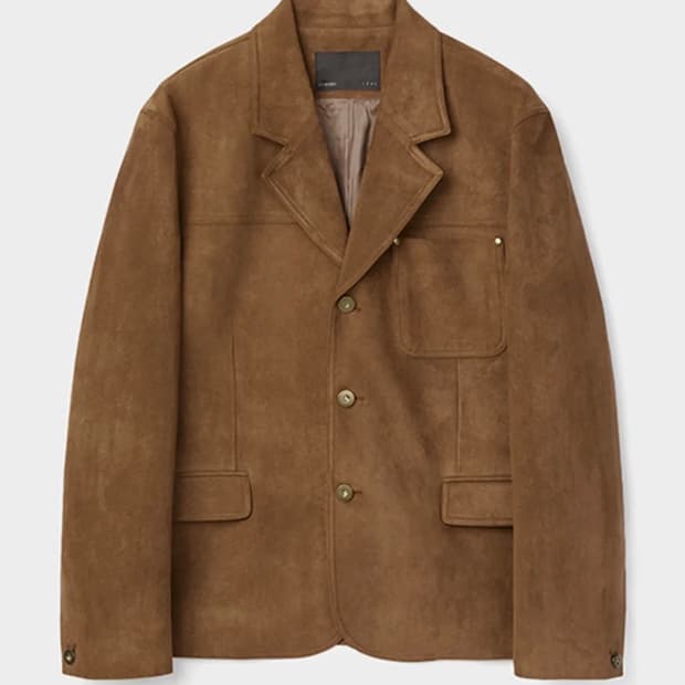 (3) 르마드 테일러 페이크 스웨이드 자켓 - 브라운