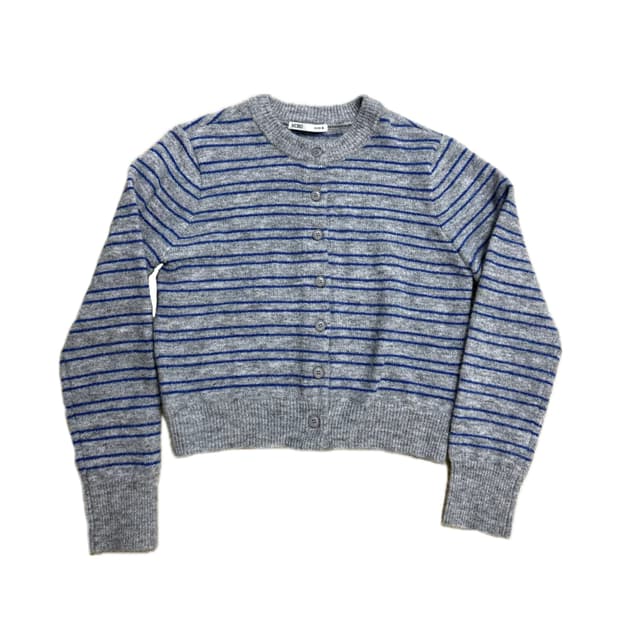 Mixxo 블루그레이 스트라이프 가디건