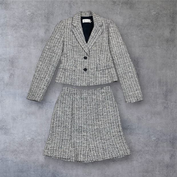 잇미샤 it MICHAA 네이비 트위드 셋업 투피스 자켓 미니스커트
