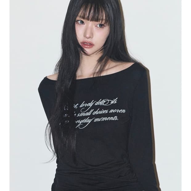 일리고 베이직 보트넥 롱슬리브 블랙