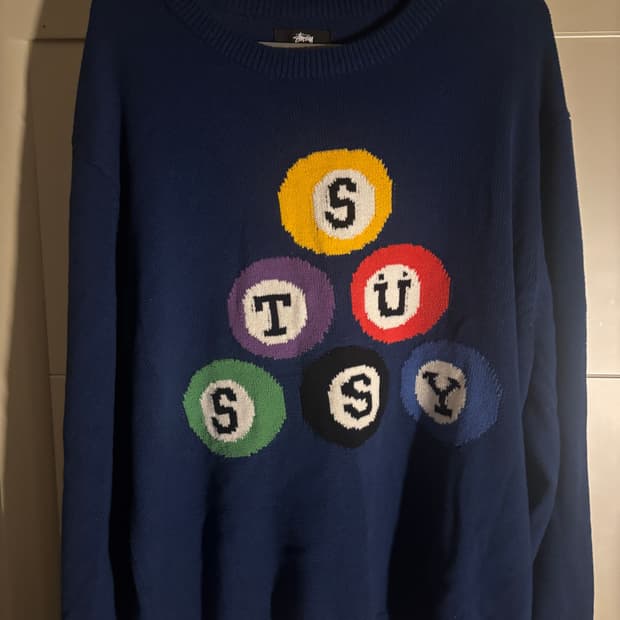 스투시 빌리아드 스웨터 내츄럴