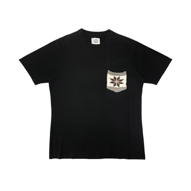 Nordic knit pocket T-shirt