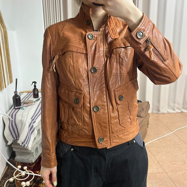 써스데이아일랜드 양가죽 라이더 자켓