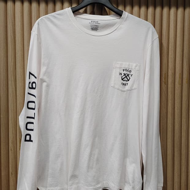 무배) 폴로 랄프로렌 네이비 프린팅 긴팔 티셔츠 - L