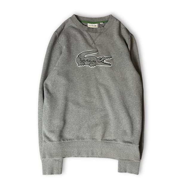 라코스테 빅패치 그레이 맨투맨 S