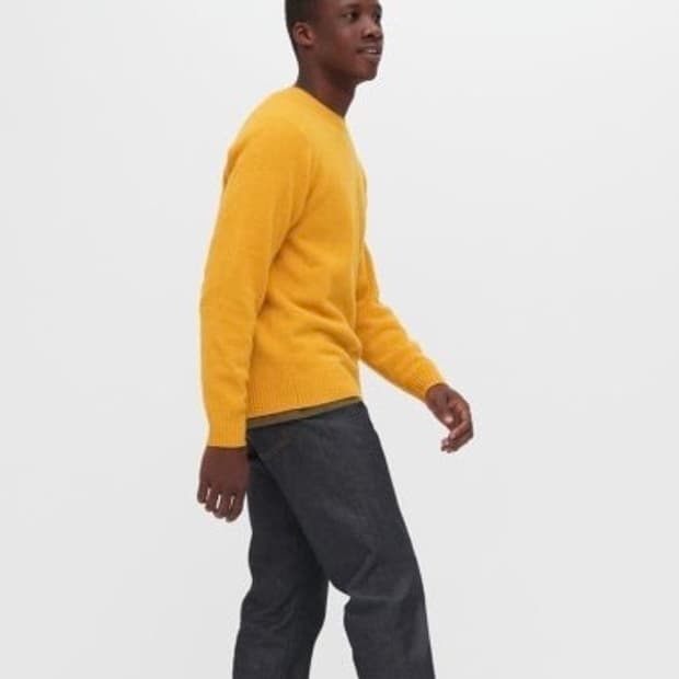 XL) 유니클로 램스울 니트 머스타드