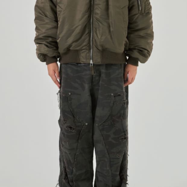 ETCE 리버시블 오버사이즈 봄버 브라운 L