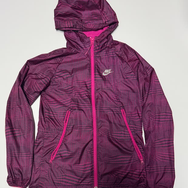 여성 나이키 러닝 핑크 후드 바람막이 S