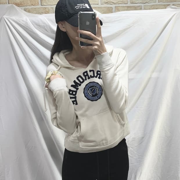 아베크롬비 후드티 ,XS,화이트