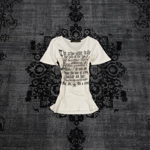 O0s Japanese lettering ribbed t shirts