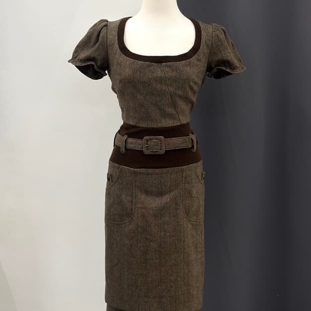 Dolce & Gabbana 울 글렌체크 원피스