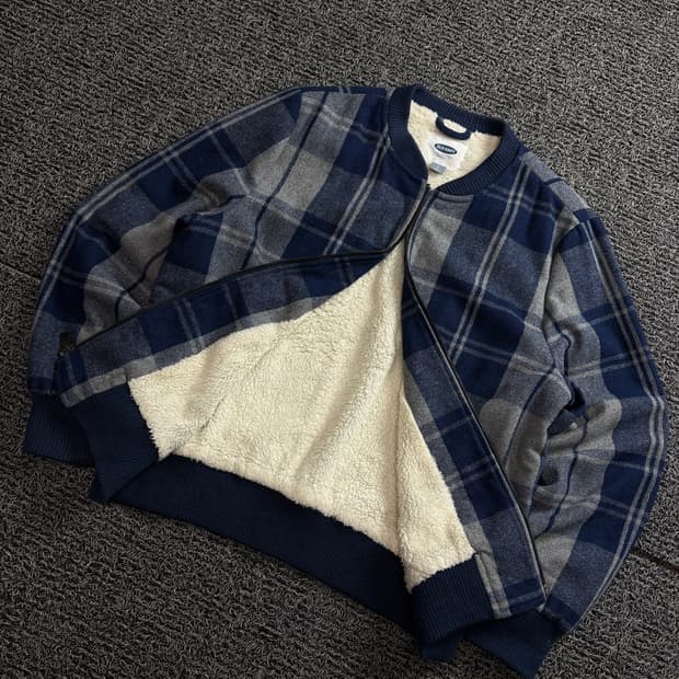 올드네이비 타탄 체크 이너 플리스 해링턴 자켓 1761