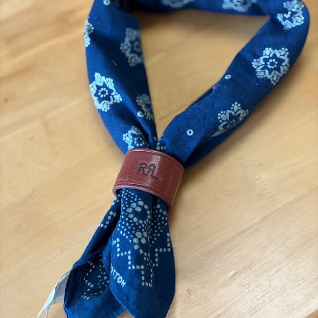 RRL 통가죽 스카프 슬라이더 반다나 홀더