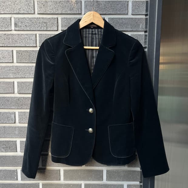 TRANS WORK 벨벳 블레이저