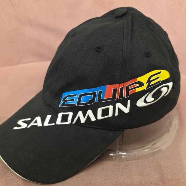 (L/XL)살로몬(SALOMON) EQUIPE 로고 볼캡 블랙 새상품
