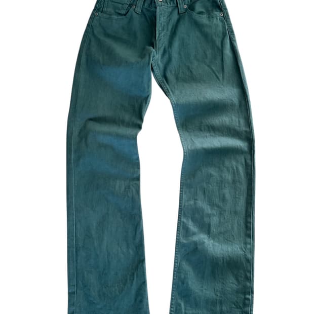 리바이스 523 스트레이트핏 그린 데님 팬츠