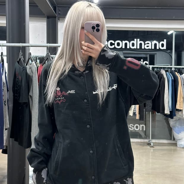 베이프 OG 니고 베이프 mr stash 코튼 바시티 자켓