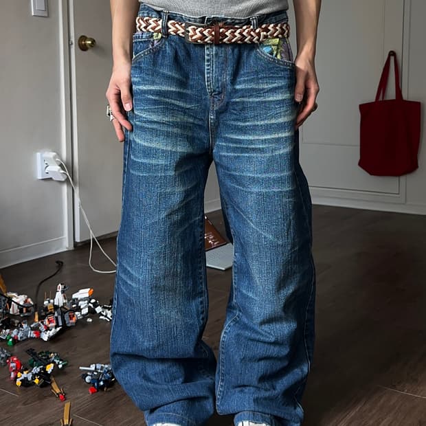 GAM 플로럴 루즈 스트레이트 진