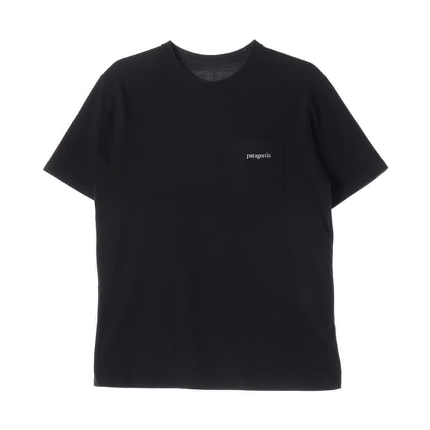 파타고니아 블랙 백프린트 포켓 반팔티 S