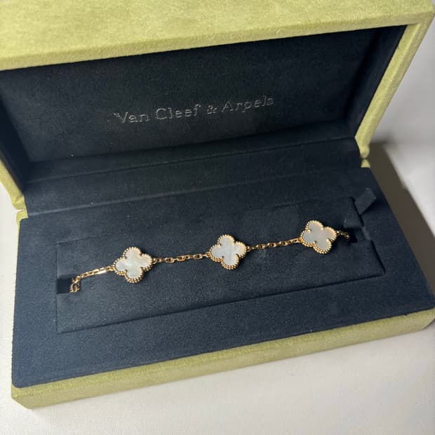 반클리브 아펠 빈티지 알함브라 5 모티프 팔찌 마더오브펄