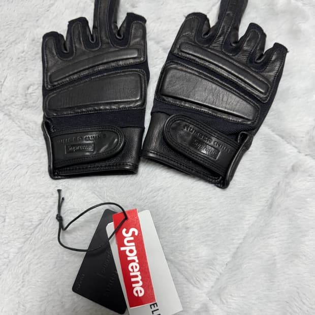 슈프림 x 넘버 나인 25FW 양가죽 퍽유  글러브 블랙